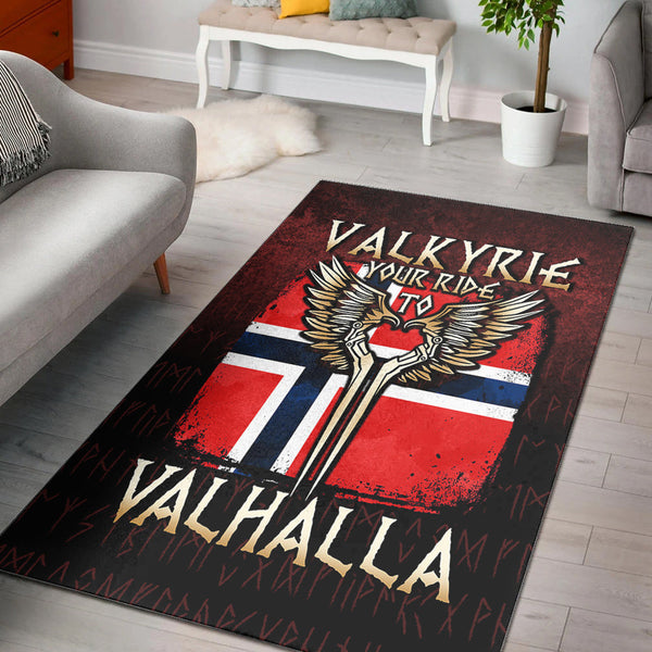 Viking Area Rug Valkyrie Your Ride to Valhalla Norway