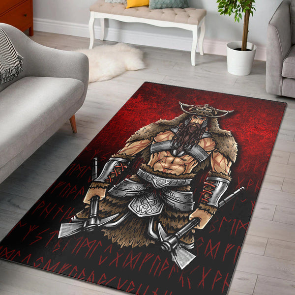 Viking Area Rug Berserker Viking Warrior Valhalla