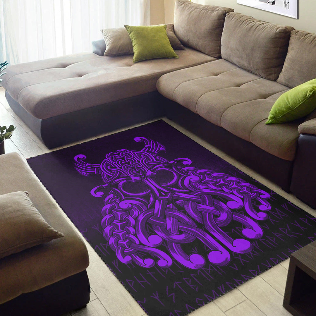 Viking Area Rug Vikings Odin Valhalla Purple Version