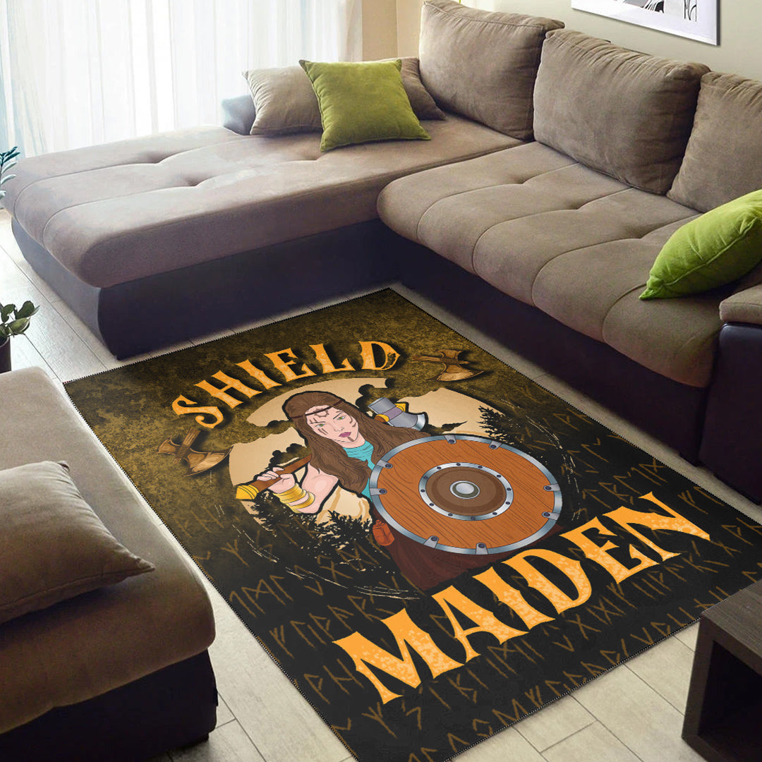 Viking Area Rug Shield Maiden Ver03