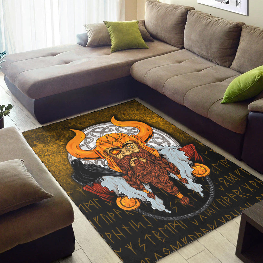 Viking Area Rug Viking God Odin Raven