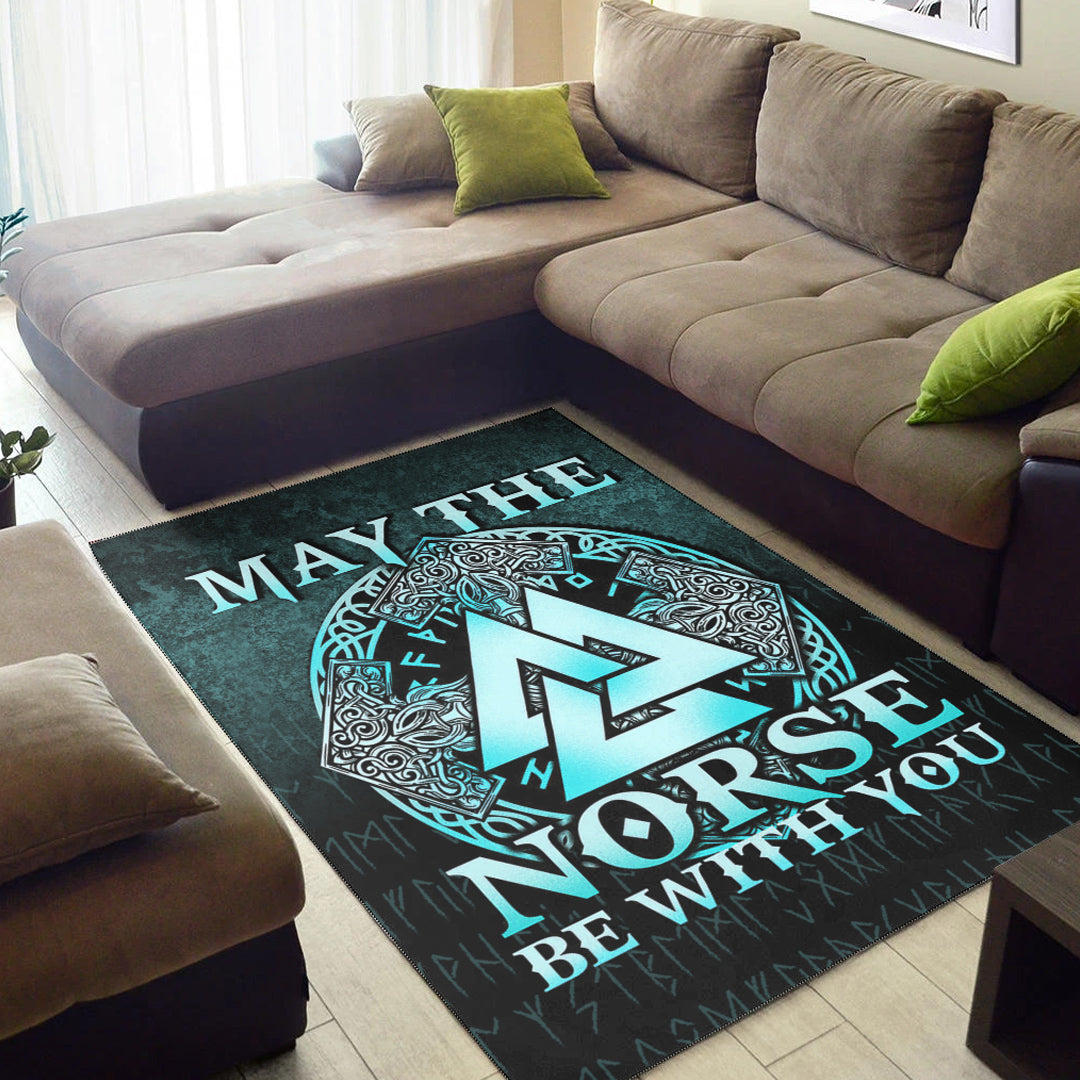 Viking Area Rug May The Norse Be With You Viking Cyan Version