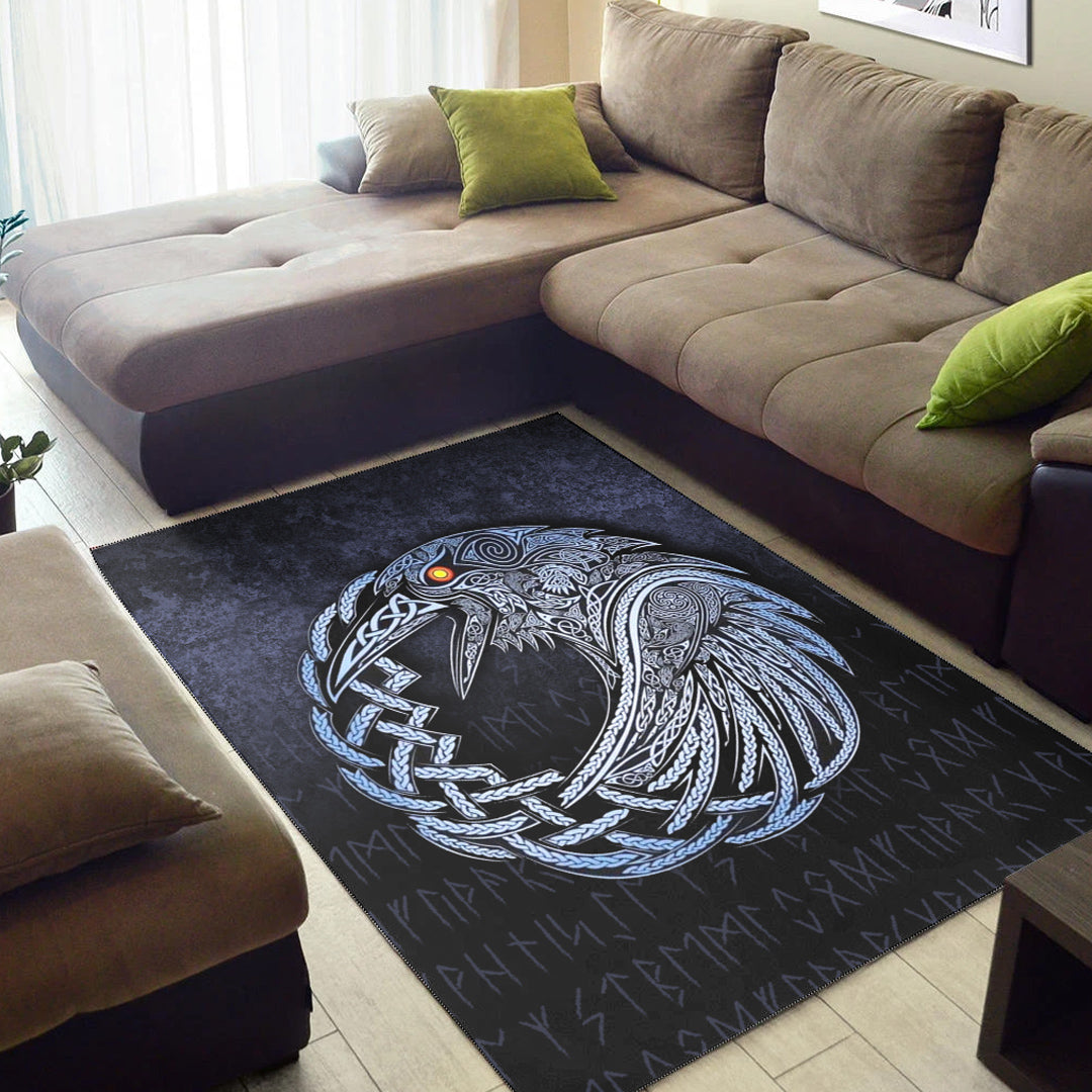 Viking Area Rug Vikings Raven Special Blue Version