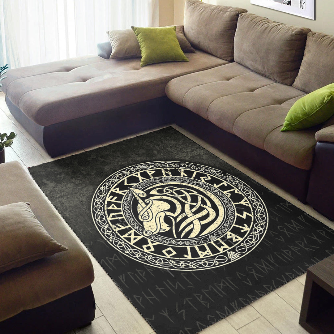 Viking Area Rug Viking Wolf Gold Version