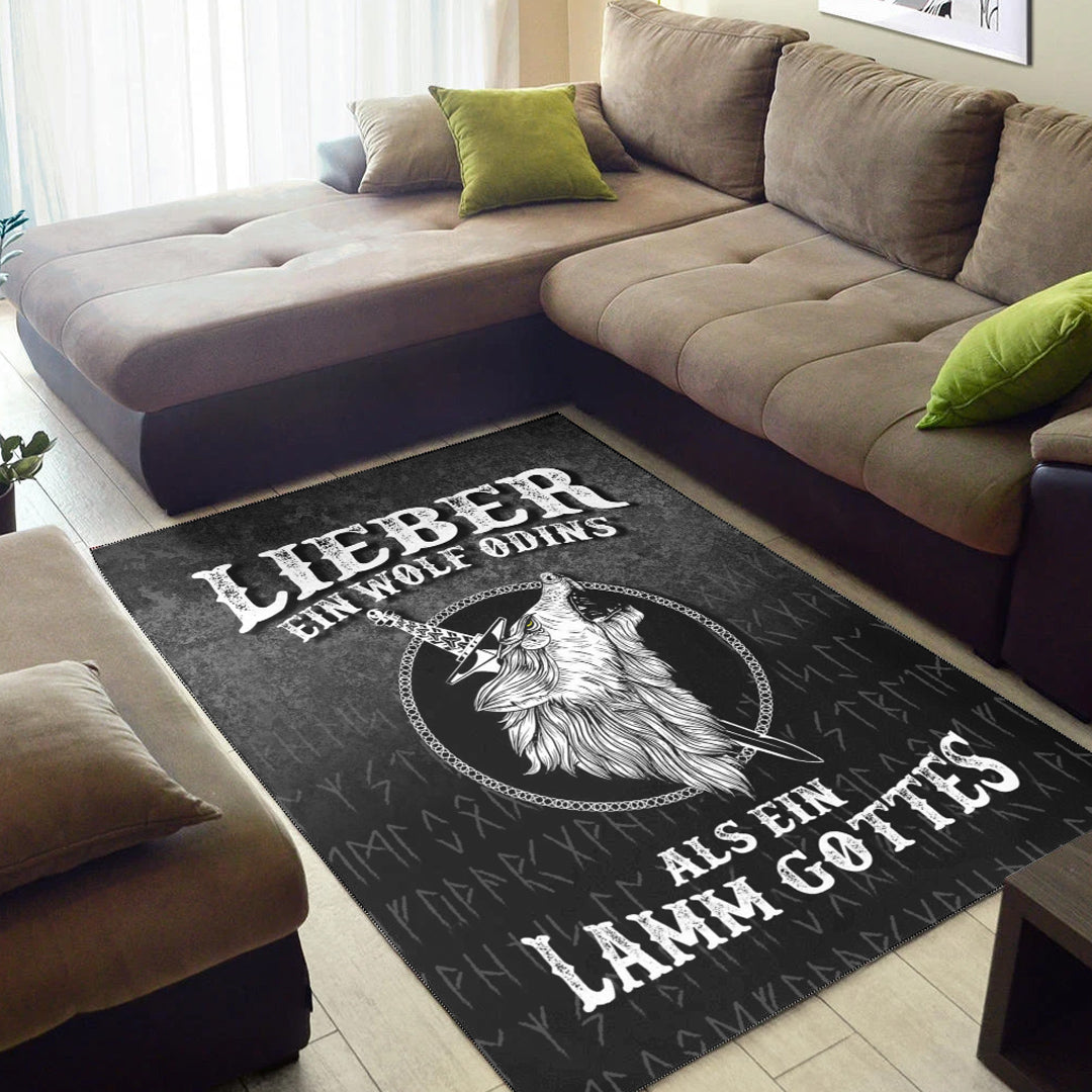 Viking Area Rug Lieber Ein Wolf Odins Als Ein Lamm Gottes