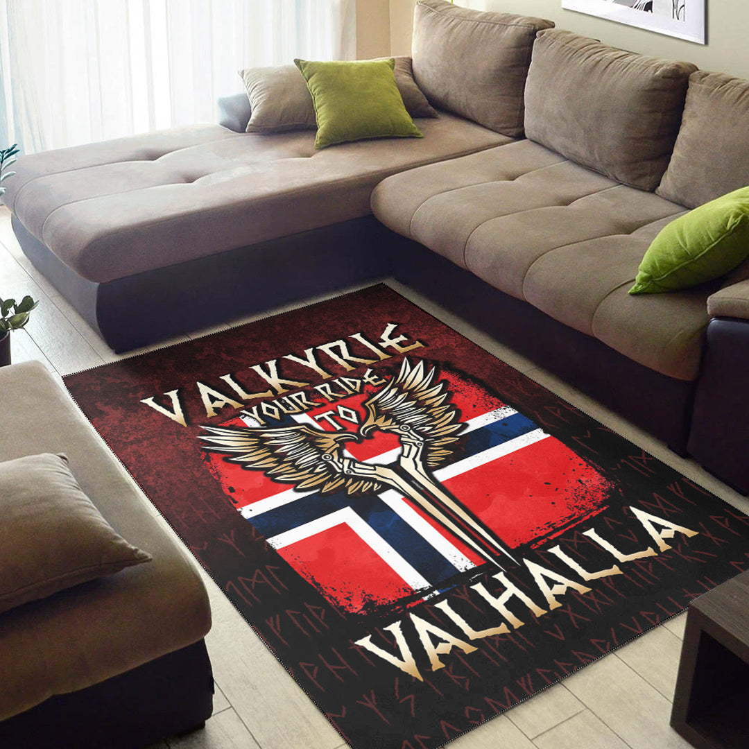 Viking Area Rug Valkyrie Your Ride to Valhalla Norway