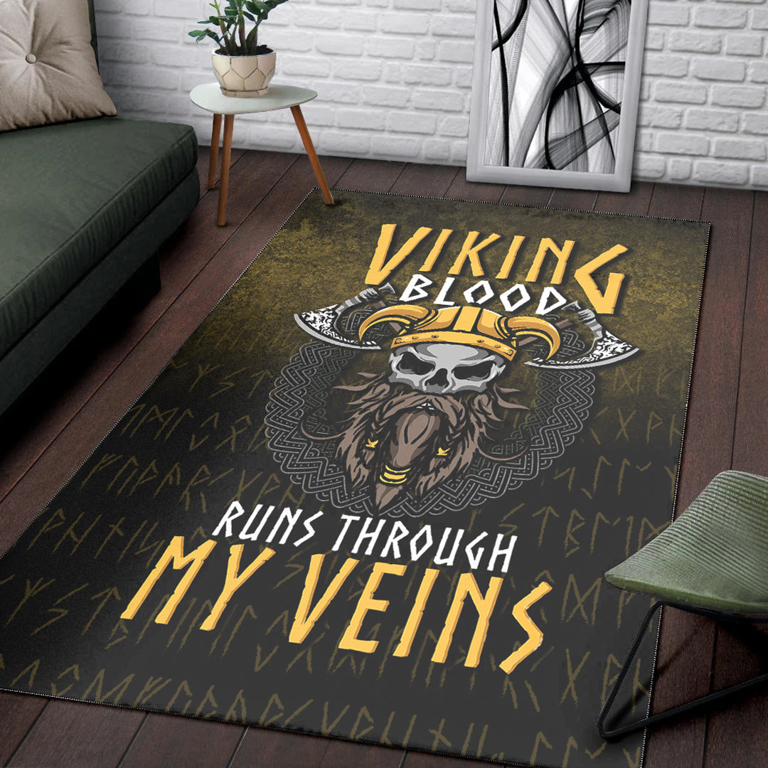 Viking Area Rug Viking Blood Run Through My Veins Ver03