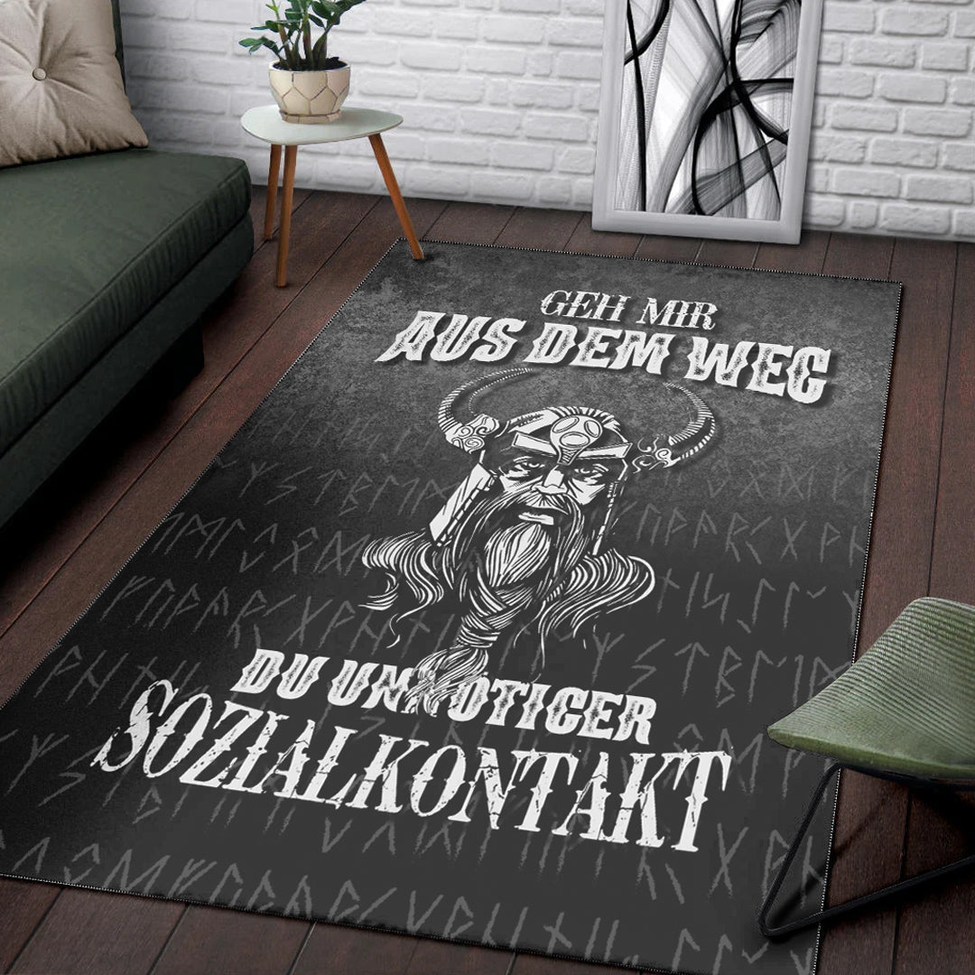 Viking Area Rug Geh mir aus dem Weg du unnotiger Sozialkontakt