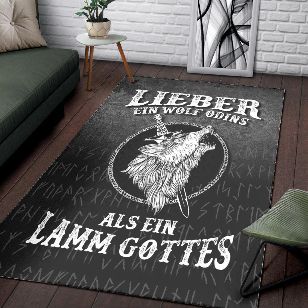 Viking Area Rug Lieber Ein Wolf Odins Als Ein Lamm Gottes