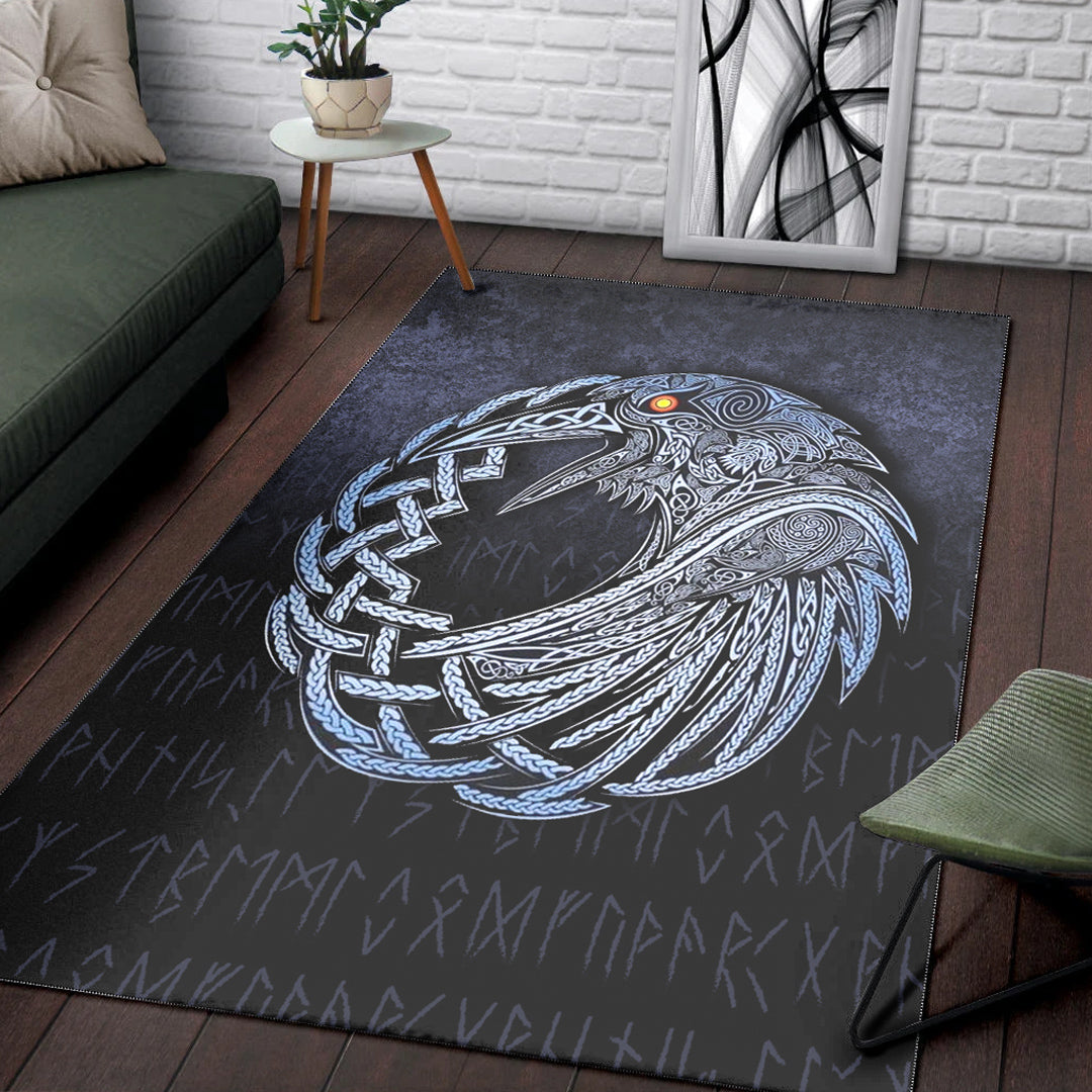 Viking Area Rug Vikings Raven Special Blue Version