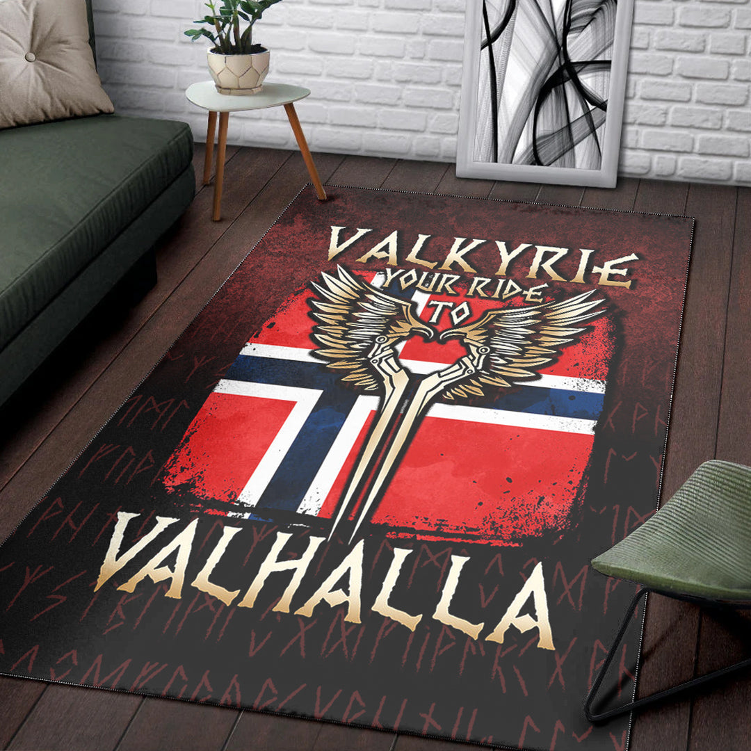 Viking Area Rug Valkyrie Your Ride to Valhalla Norway