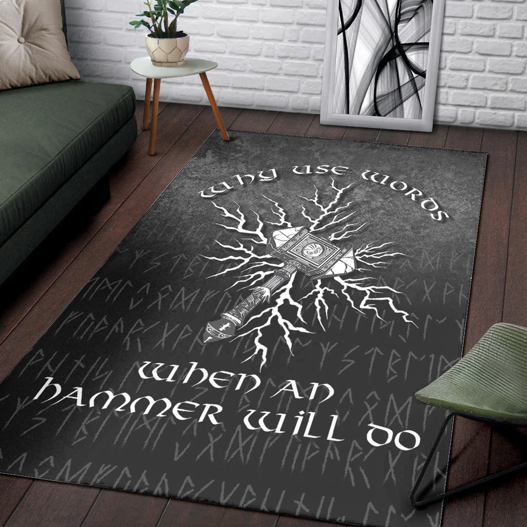 Viking Area Rug Why Use Words When An Hammer Will Do