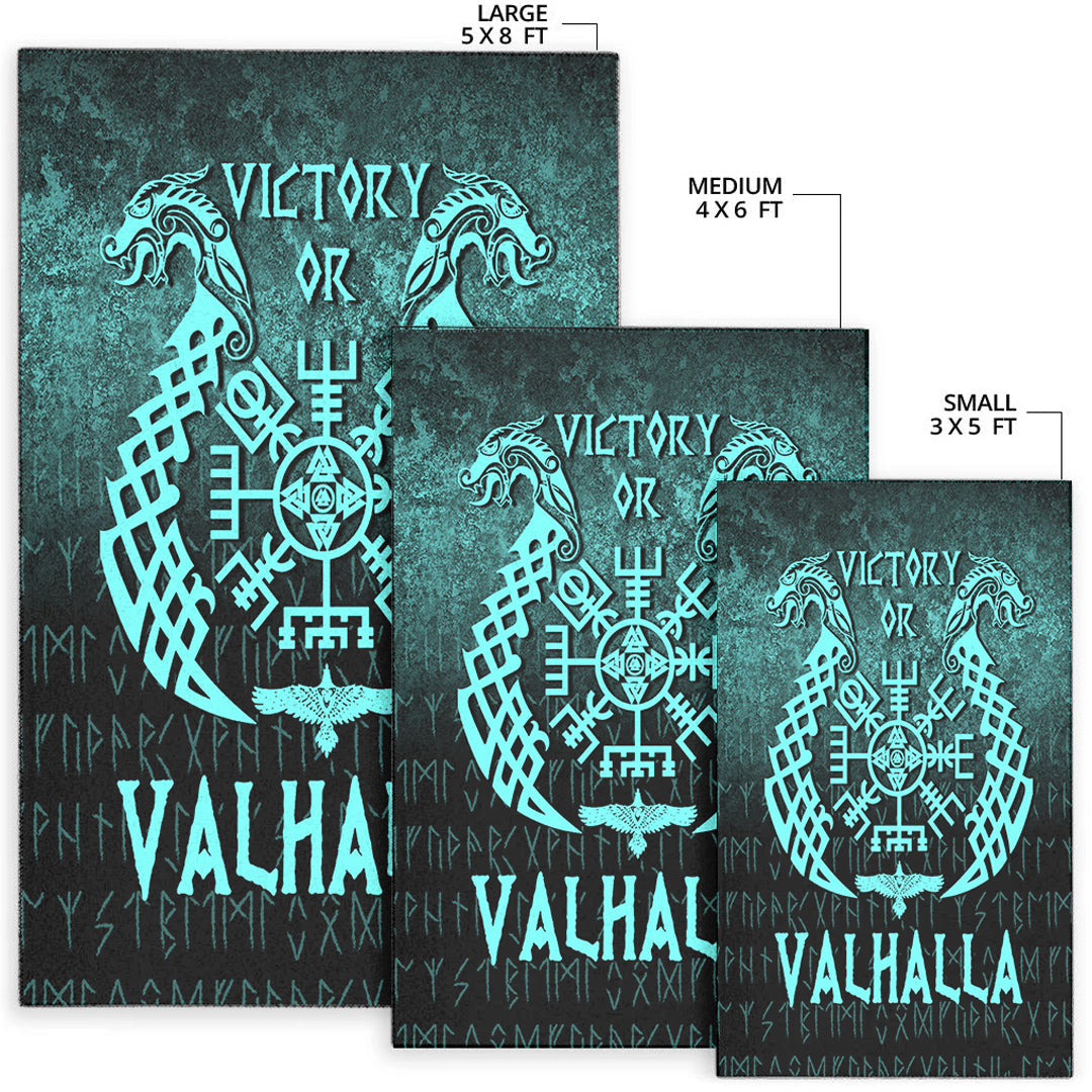 Viking Area Rug Victory or Valhalla Cyan Version