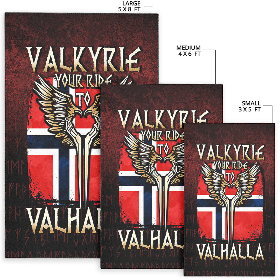 Viking Area Rug Valkyrie Your Ride to Valhalla Norway