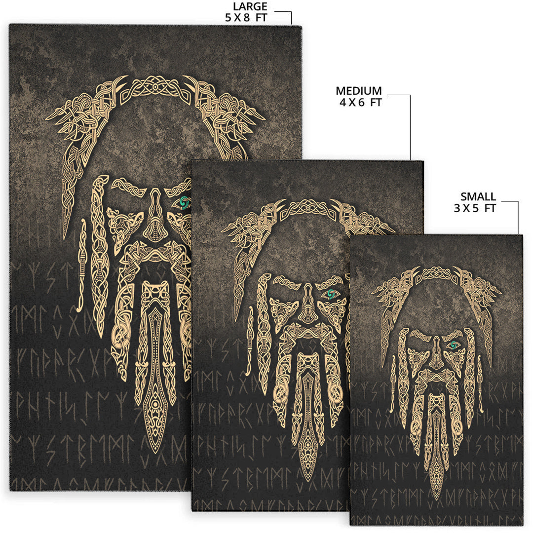 Viking Area Rug Eye of Odin Gold Version