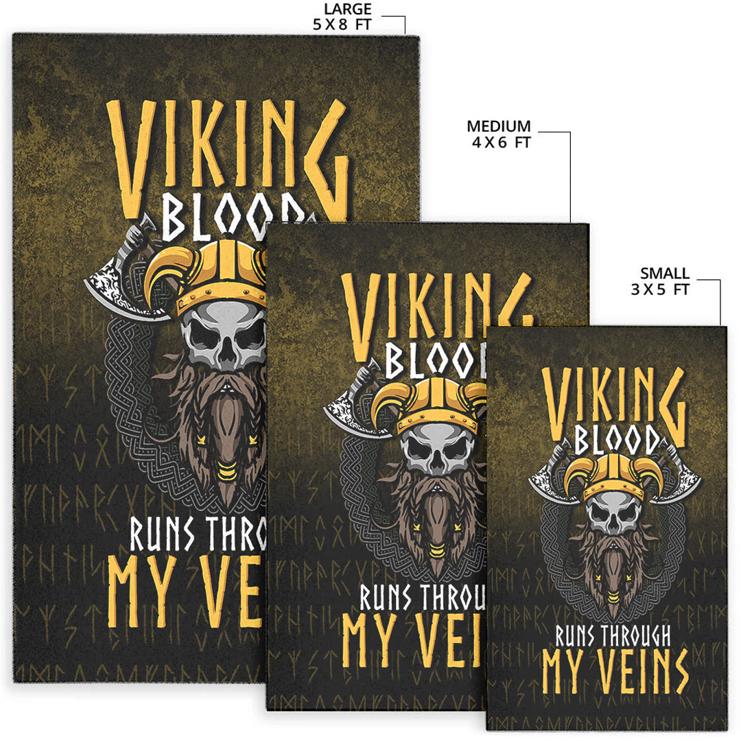 Viking Area Rug Viking Blood Run Through My Veins Ver03