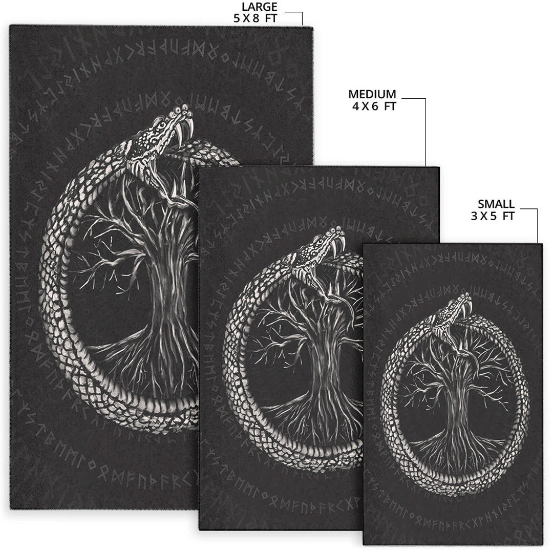 Viking Area Rug Ouroboros with Tree of Life