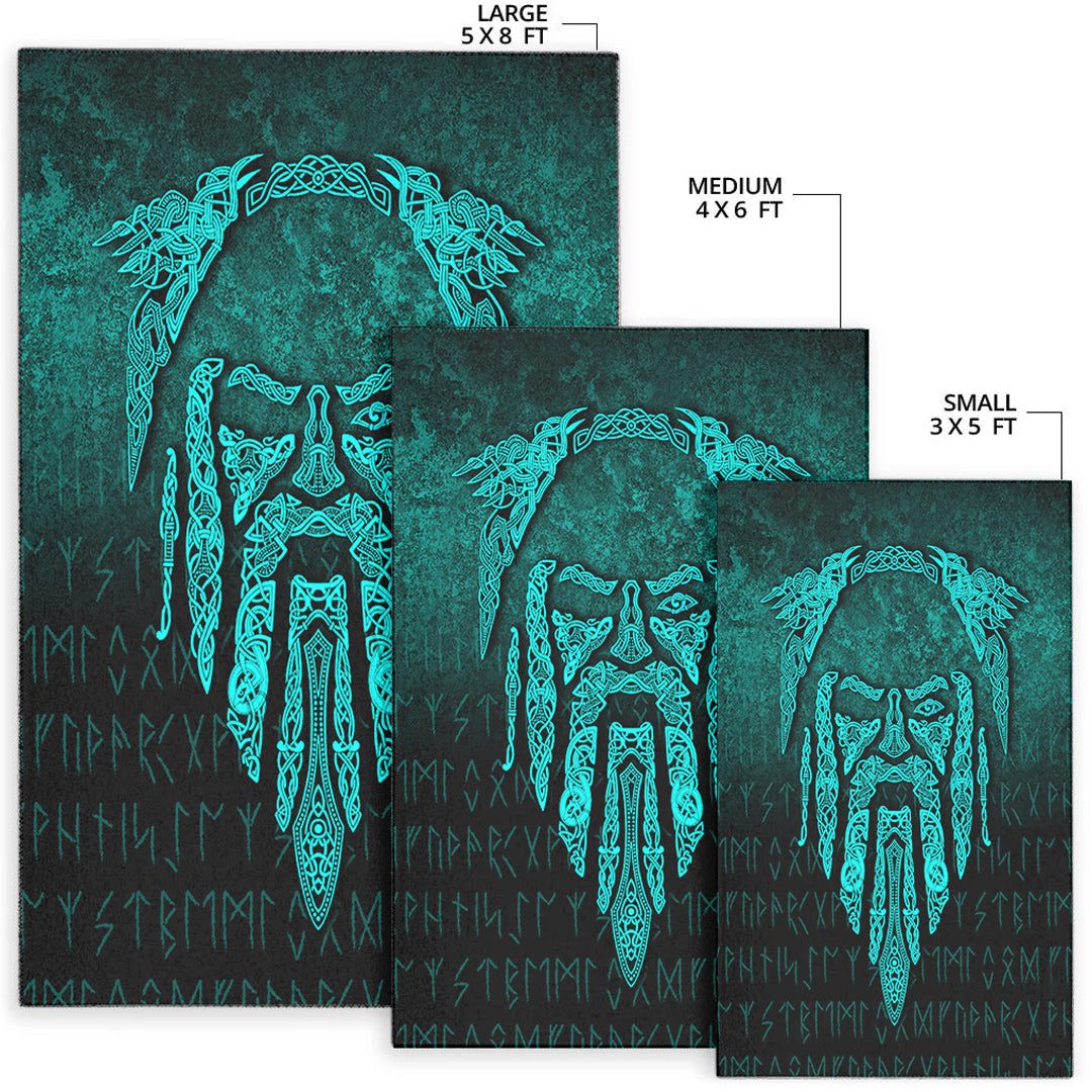 Viking Area Rug Eye of Odin Cyan Version