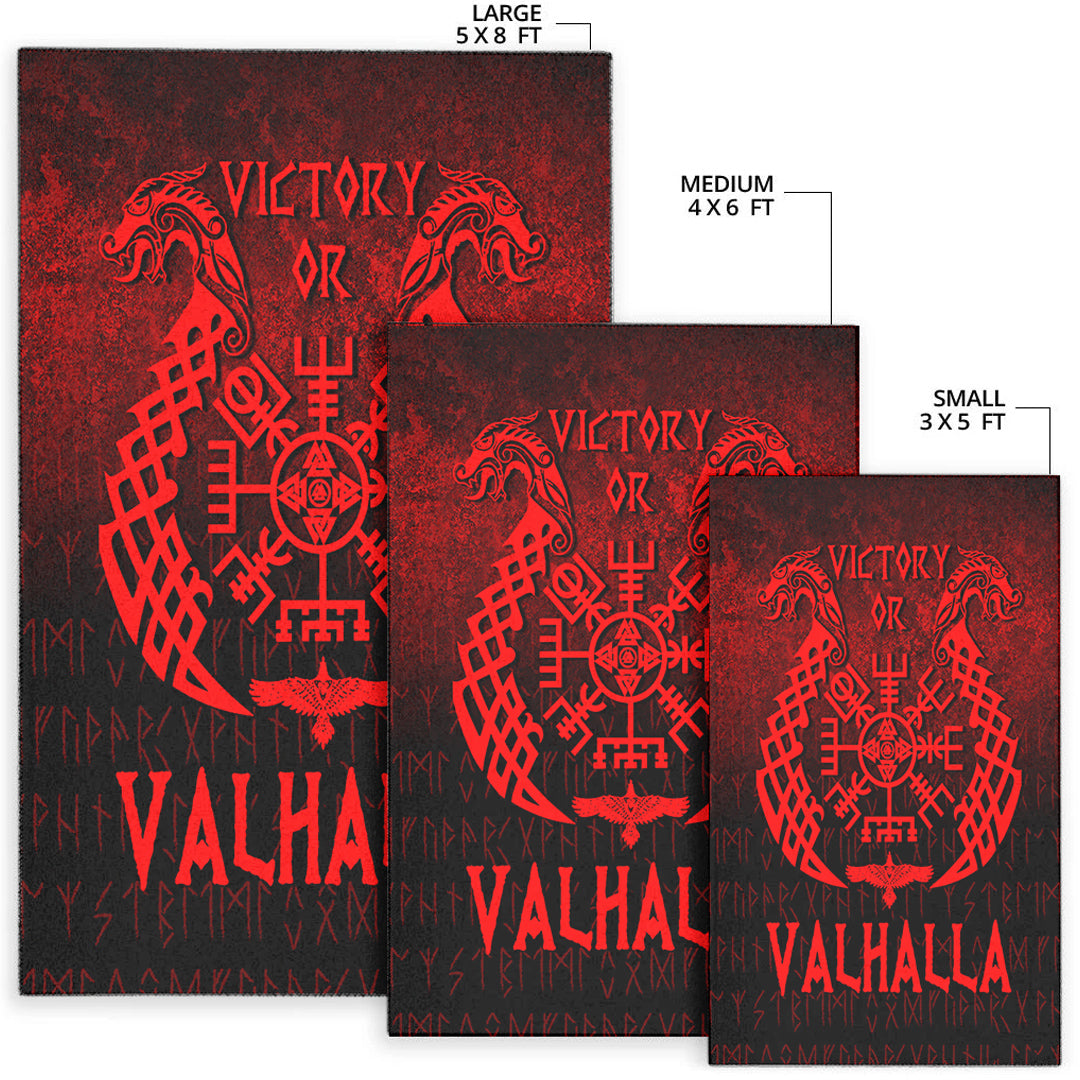 Viking Area Rug Victory or Valhalla Red Version