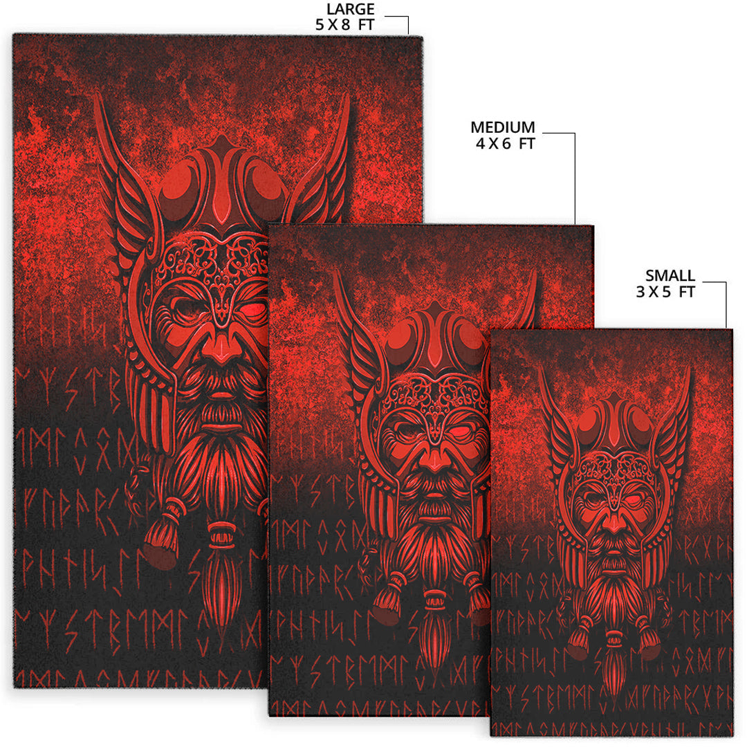 Viking Area Rug Viking Odin Allfather In Asgard Red Version