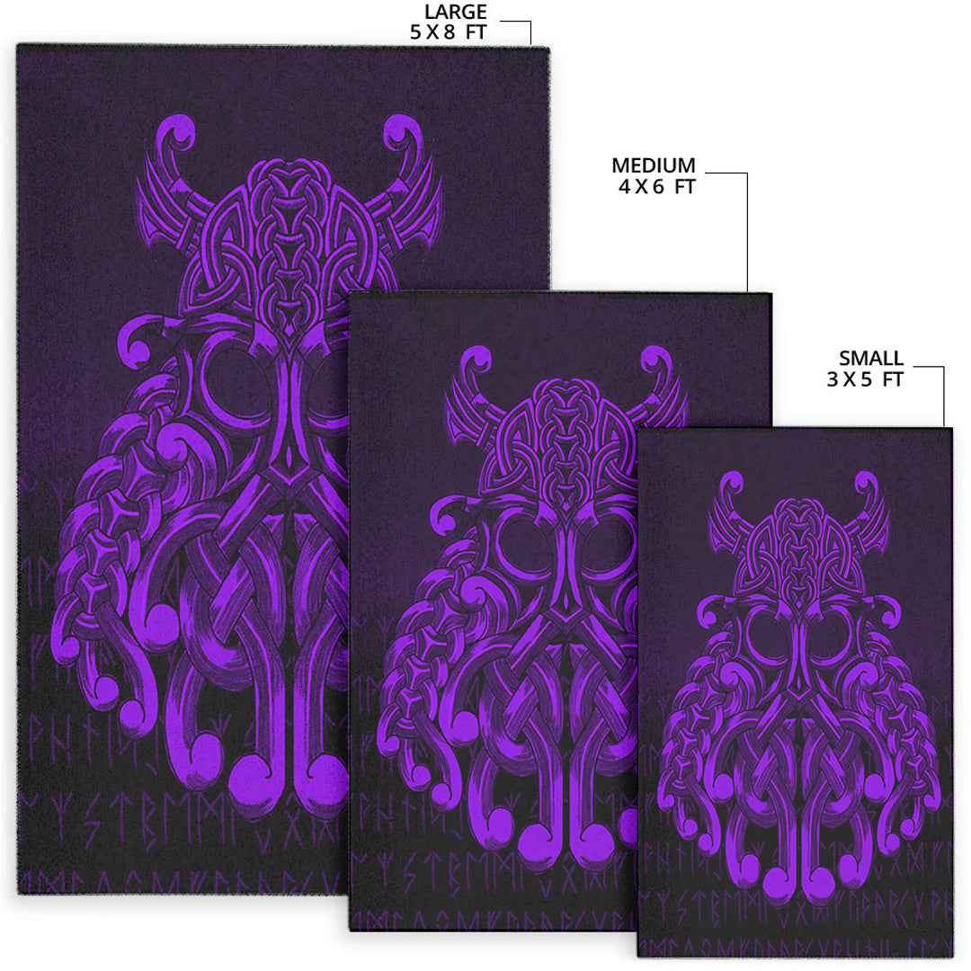 Viking Area Rug Vikings Odin Valhalla Purple Version