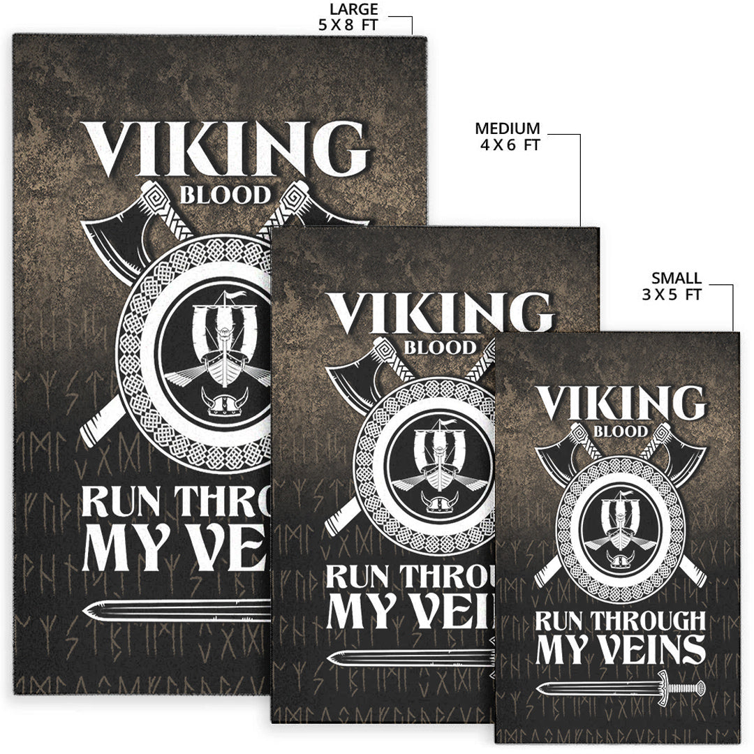 Viking Area Rug Viking Blood Run Through My Veins Ver05