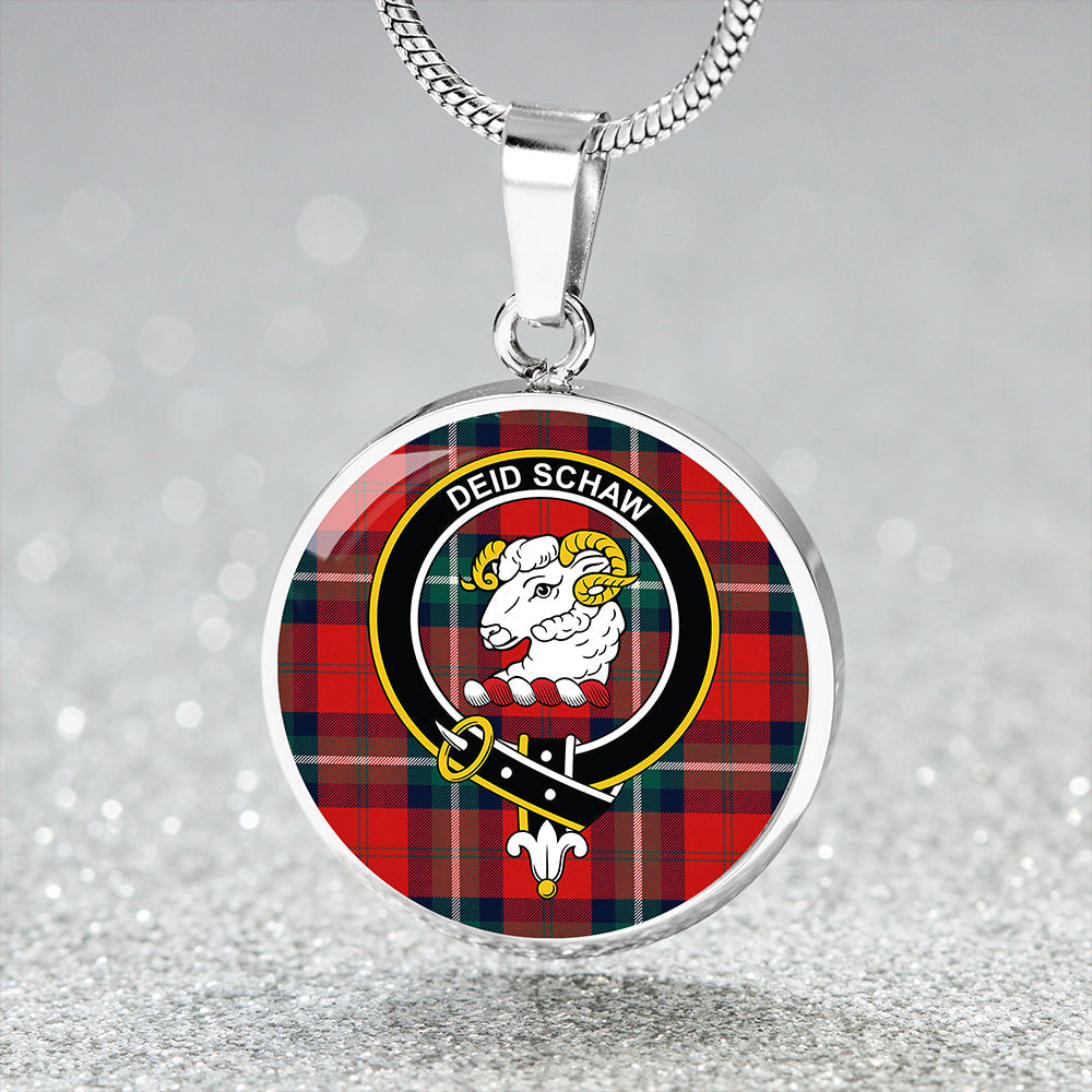 Scottish Tartan Ruthven Modern Clan Circle Necklace Classic Style