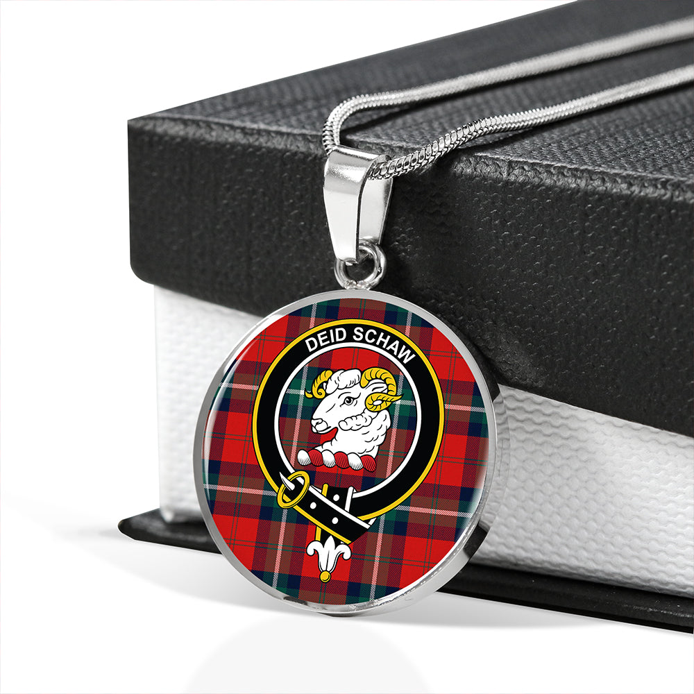 Scottish Tartan Ruthven Modern Clan Circle Necklace Classic Style