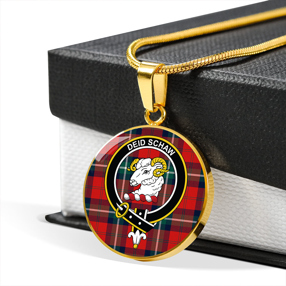 Scottish Tartan Ruthven Modern Clan Circle Necklace Classic Style