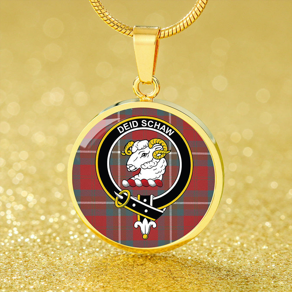 Scottish Tartan Ruthven Weathered Clan Circle Necklace Classic Style