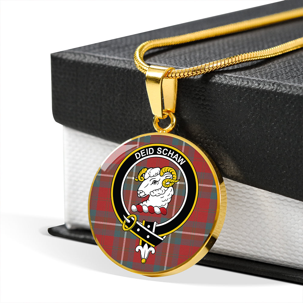 Scottish Tartan Ruthven Weathered Clan Circle Necklace Classic Style