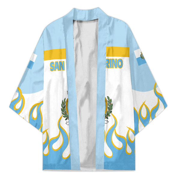 San Marino Kimono Flag & Coat Of Arms Fire Hockey Style