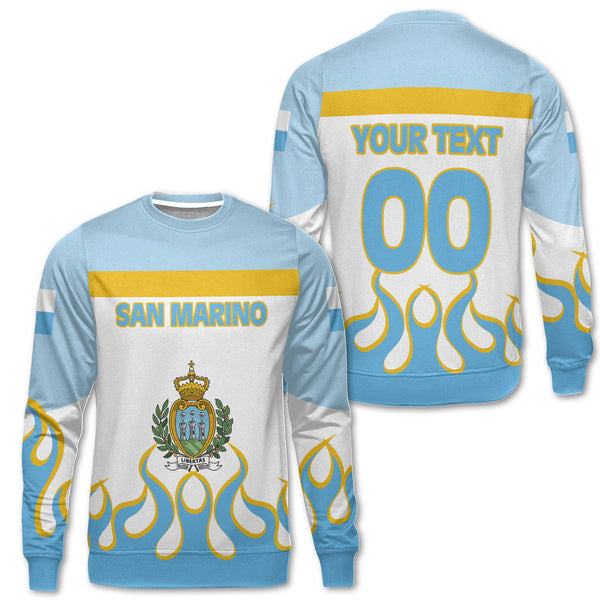 San Marino Sweatshirt Flag & Coat Of Arms Fire Hockey Style