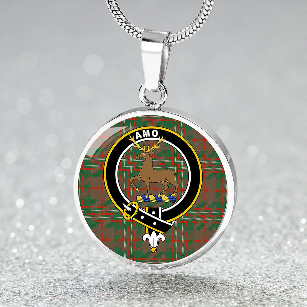 Scottish Tartan Scott Brown Hunting Ancient Clan Circle Necklace Classic Style