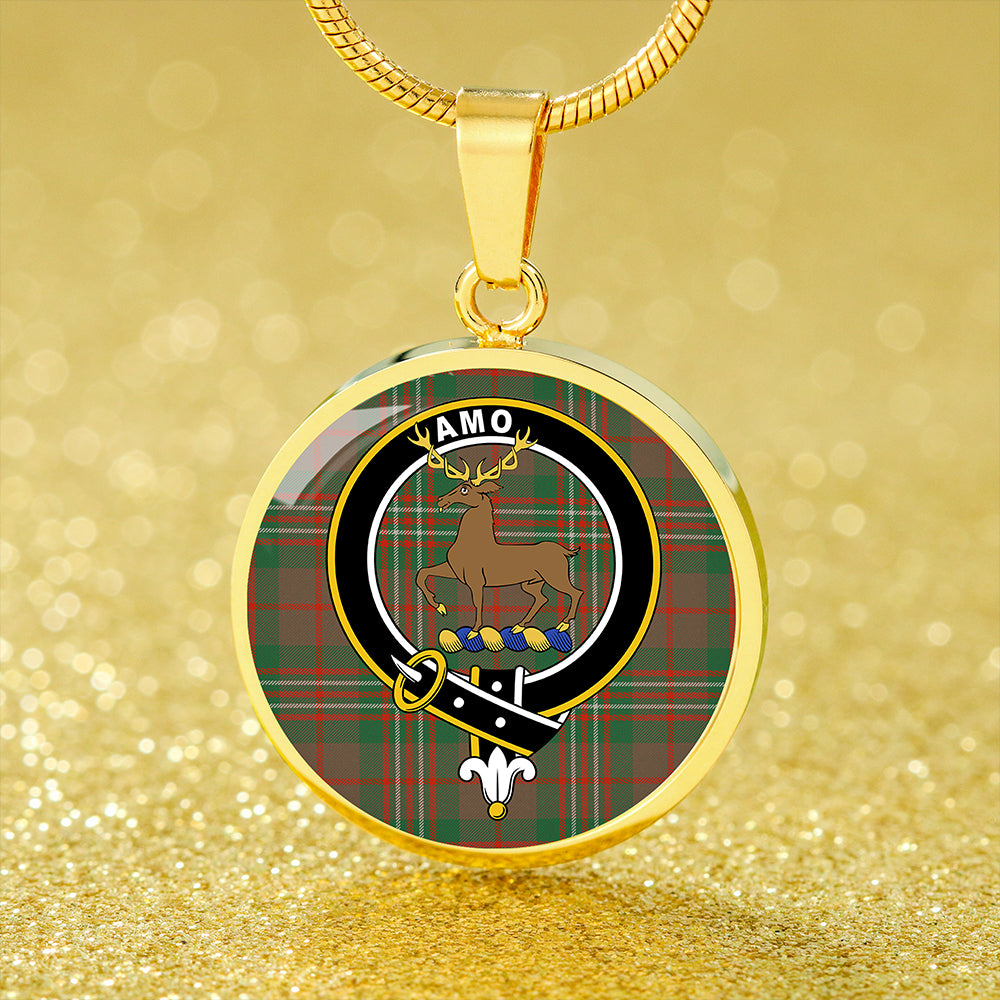 Scottish Tartan Scott Brown Hunting Ancient Clan Circle Necklace Classic Style