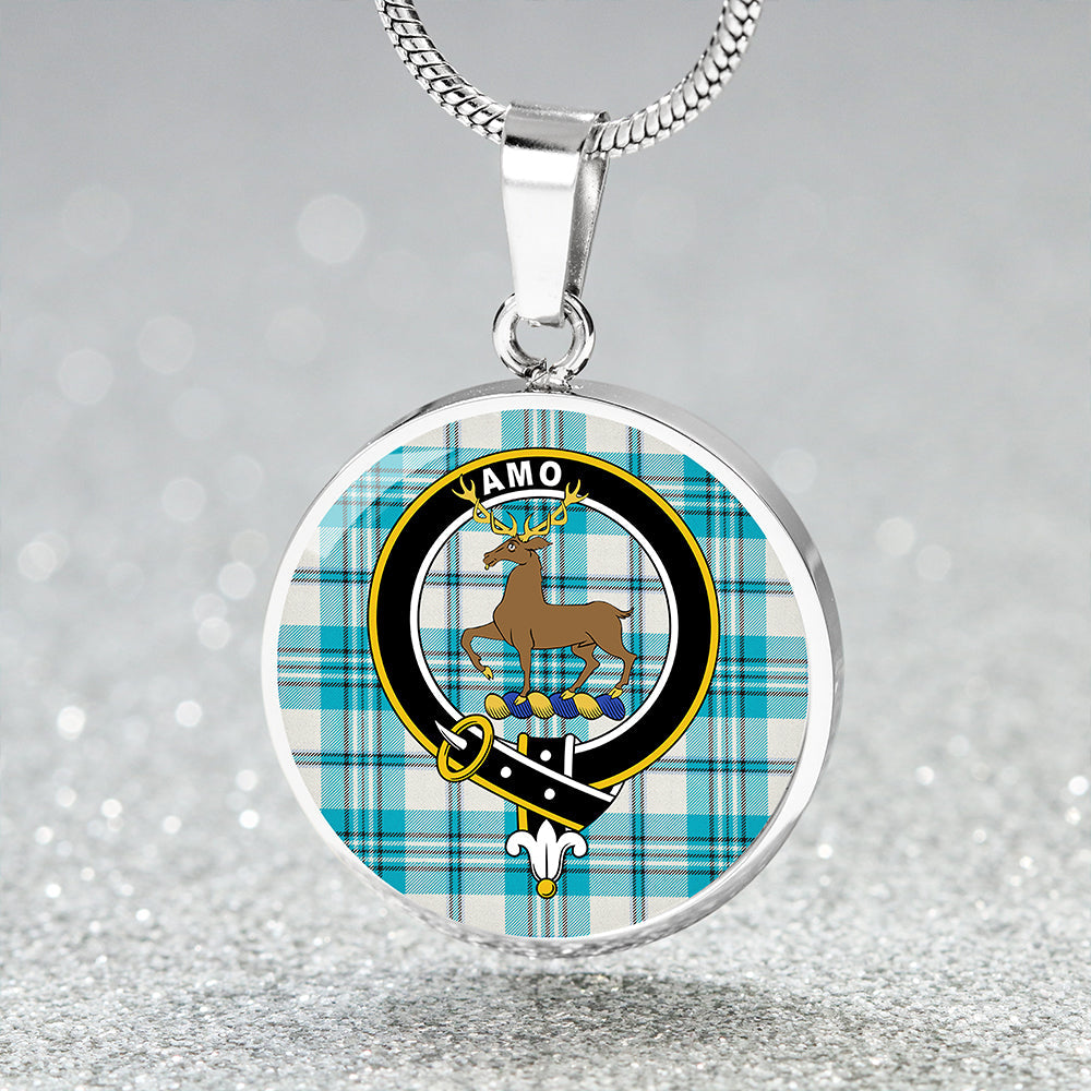 Scottish Tartan Scott Dress Turquoise Modern Clan Circle Necklace Classic Style