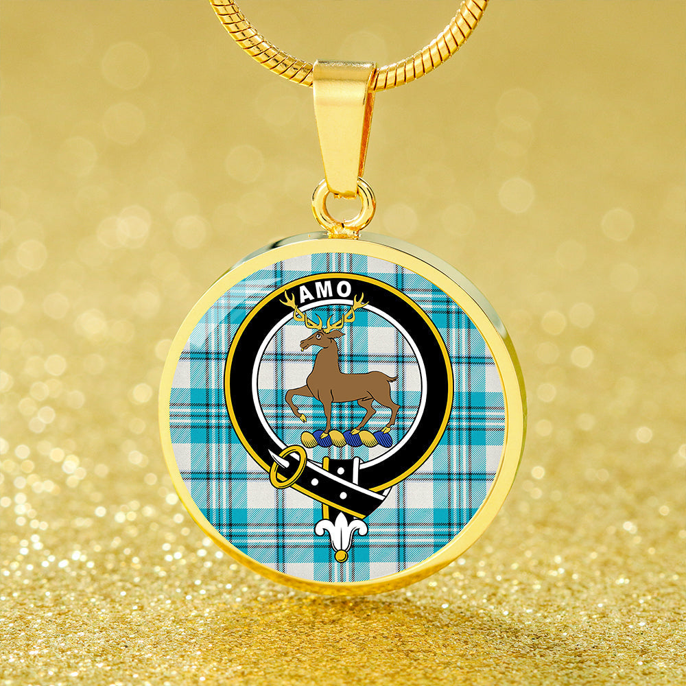 Scottish Tartan Scott Dress Turquoise Modern Clan Circle Necklace Classic Style