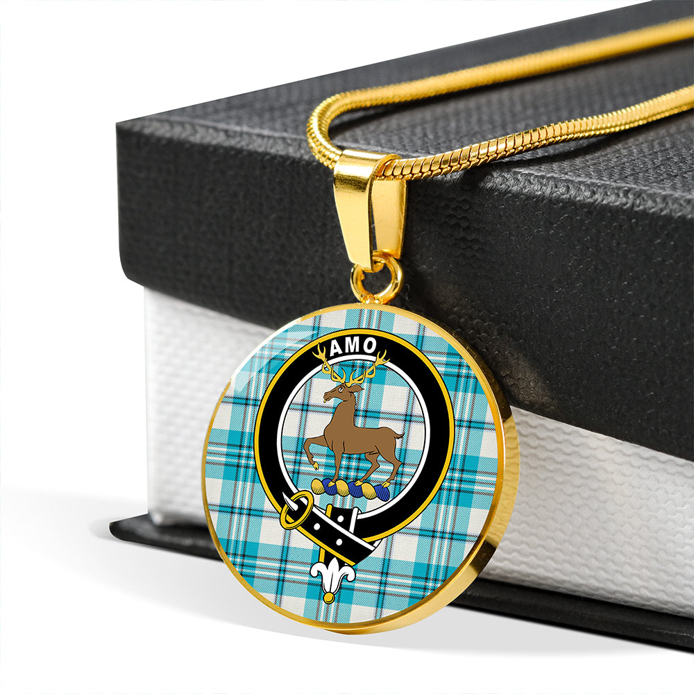Scottish Tartan Scott Dress Turquoise Modern Clan Circle Necklace Classic Style