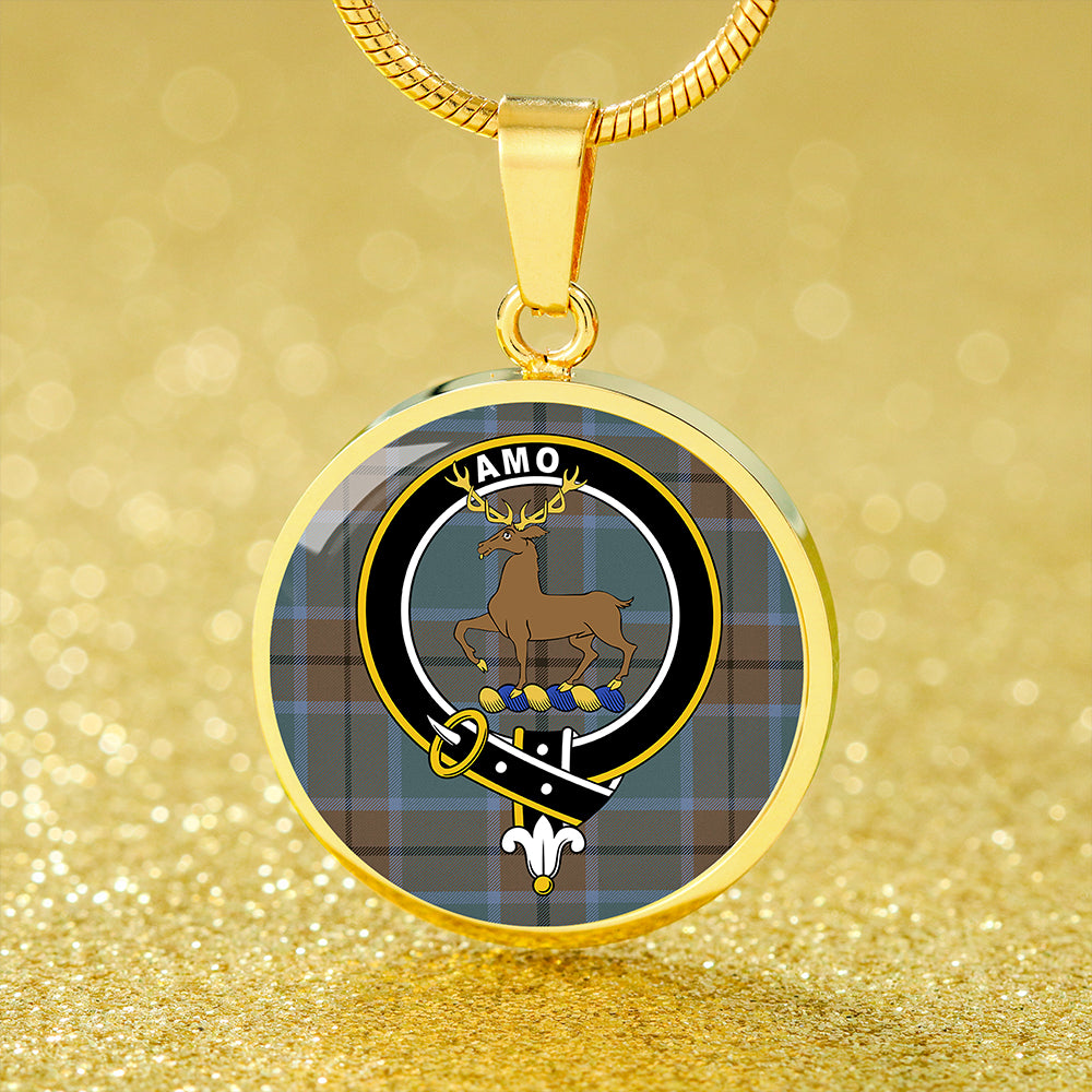 Scottish Tartan Scott Green (Sir Walter) Weathered Clan Circle Necklace Classic Style