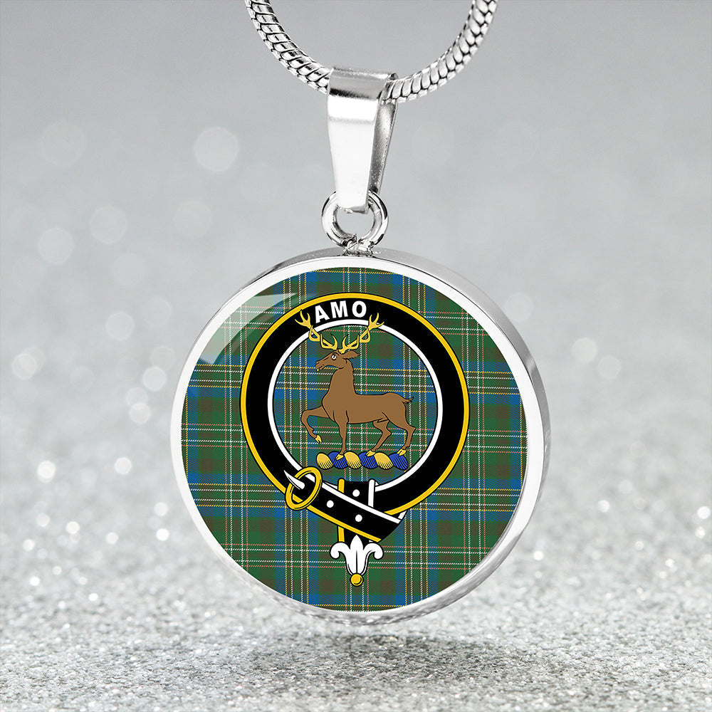 Scottish Tartan Scott Hunting #2 Ancient Clan Circle Necklace Classic Style