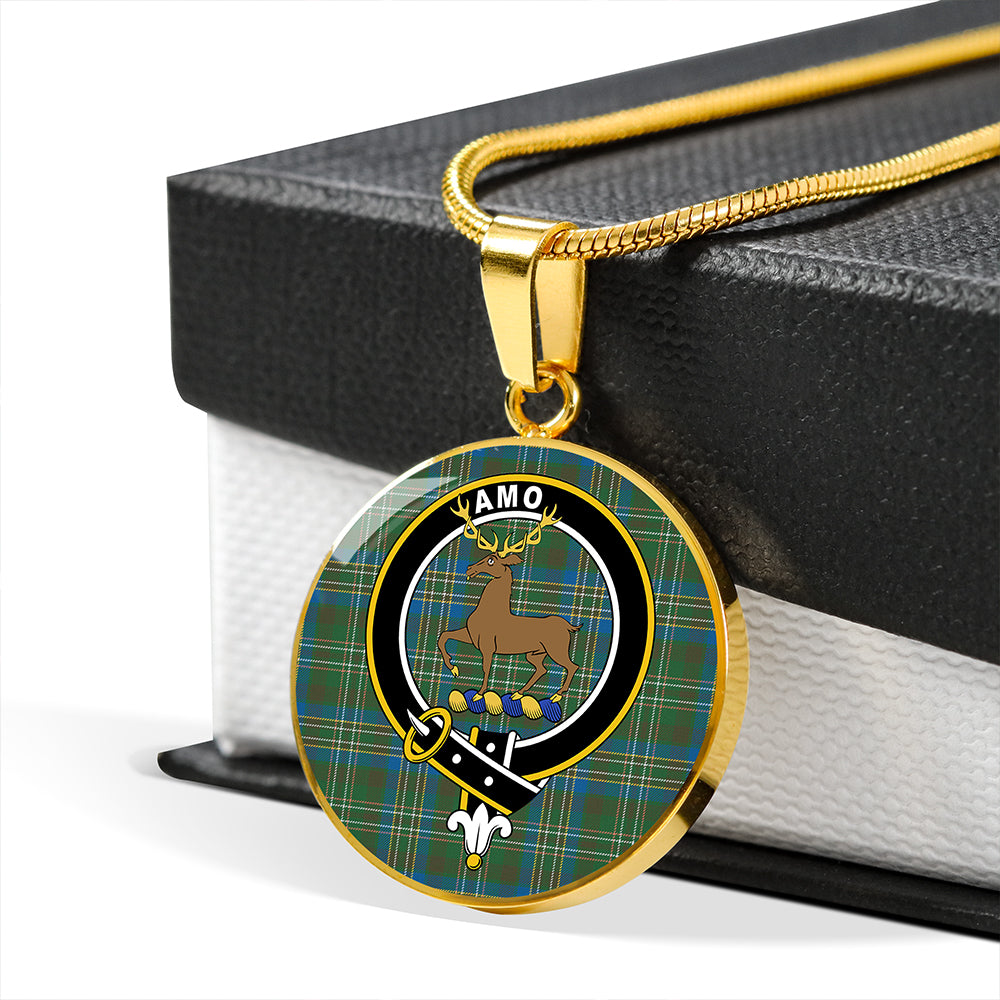 Scottish Tartan Scott Hunting #2 Ancient Clan Circle Necklace Classic Style