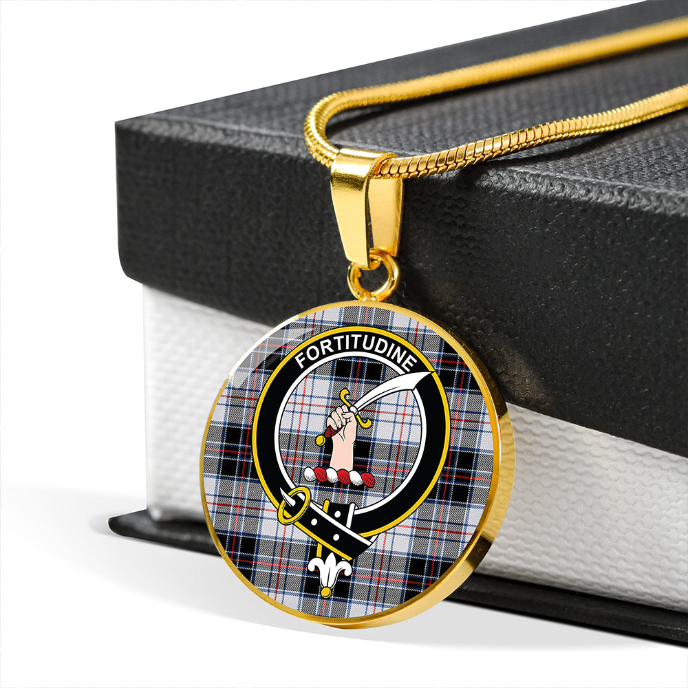 Scottish Tartan Scott MacRae Modern Clan Circle Necklace Classic Style