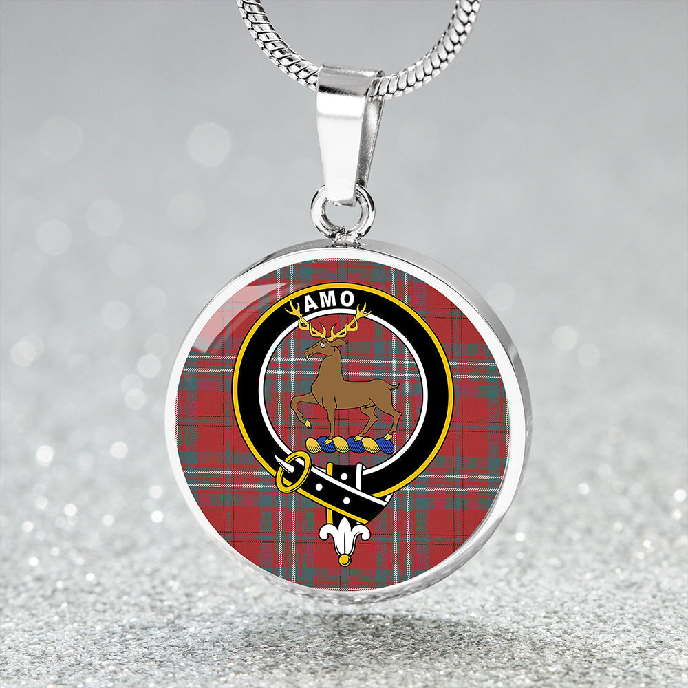 Scottish Tartan Scott Weathered Clan Circle Necklace Classic Style