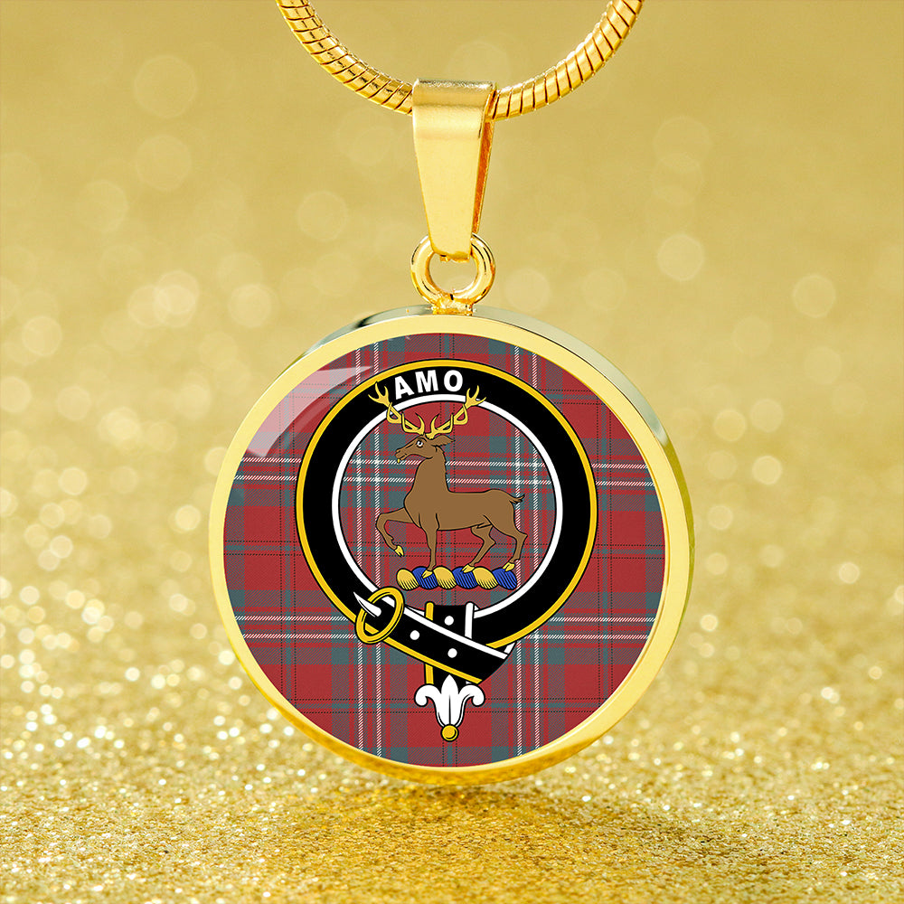 Scottish Tartan Scott Weathered Clan Circle Necklace Classic Style