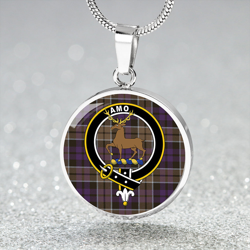 Scottish Tartan Scott (Sir Walter) Weathered Clan Circle Necklace Classic Style