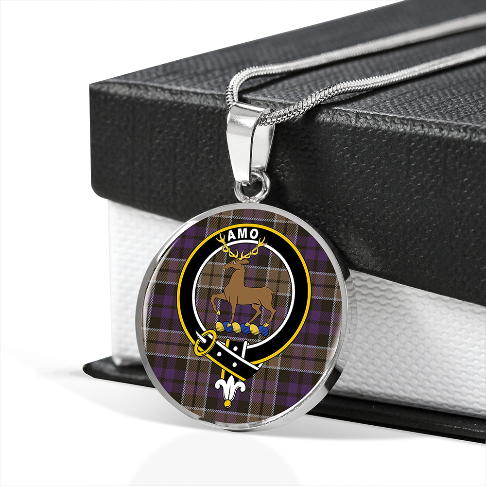 Scottish Tartan Scott (Sir Walter) Weathered Clan Circle Necklace Classic Style