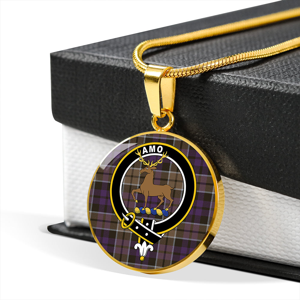 Scottish Tartan Scott (Sir Walter) Weathered Clan Circle Necklace Classic Style