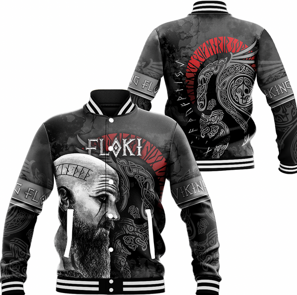 Viking Baseball Jacket Viking Floki 3D Ver02