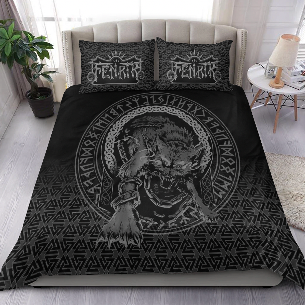 Viking Bedding Set Fenrir Norse 3D Tattoo Ver01