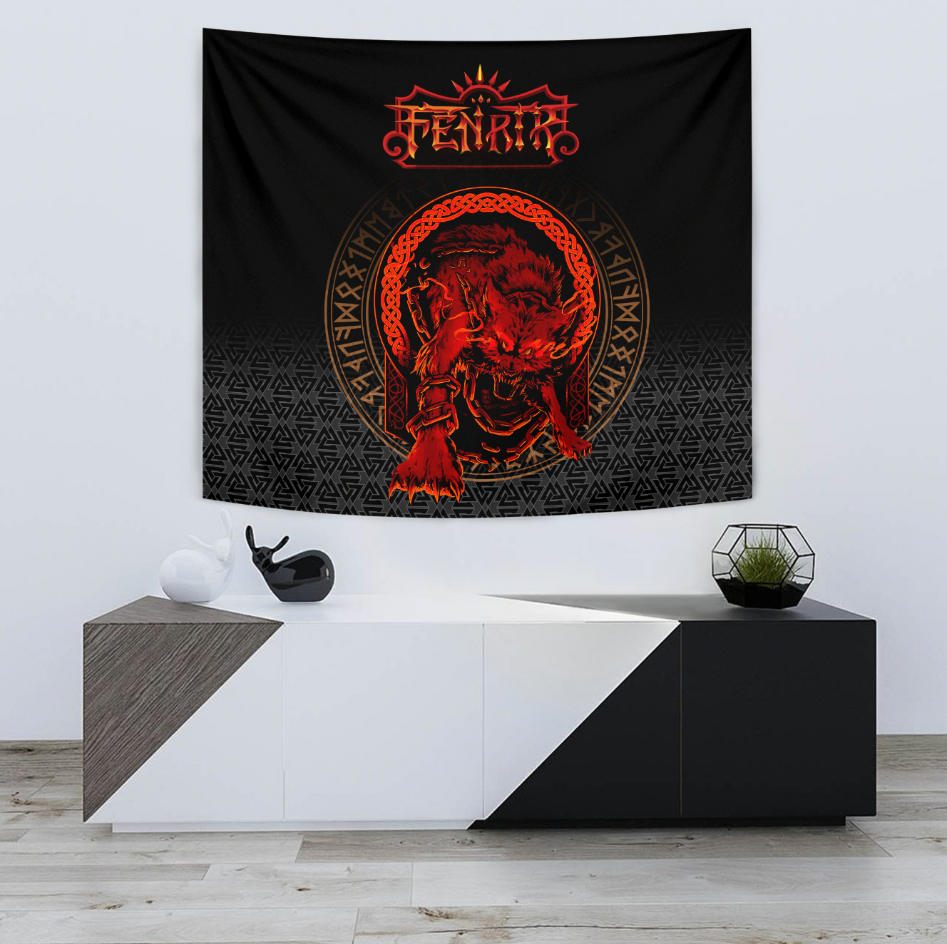 Viking Tapestry Fenrir Norse 3D